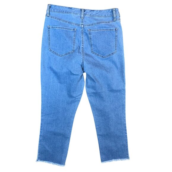 Code Bleu High Rise Classic Crop Frayed Hem Jeans Size 8P - Picture 3 of 6